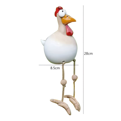 Funny Garden Chicken with Dangling Legs – Outdoor Decorative Ornament