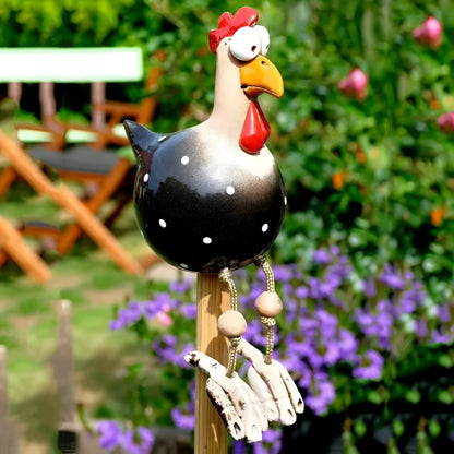 Funny Garden Chicken with Dangling Legs – Outdoor Decorative Ornament