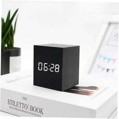 Wooden LED Digital Alarm Clock | Compact Bedroom Table Clock