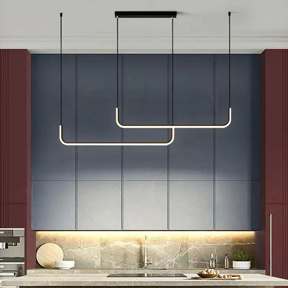 Modern Linear Pendant Light | Minimalist LED Hanging Lamp