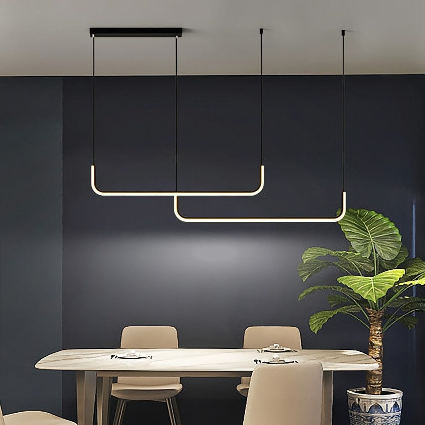 Modern Linear Pendant Light | Minimalist LED Hanging Lamp