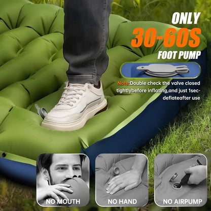 Super Thick 4-Inch Camping Bed with Built-In Pillow & Pump for Hiking
