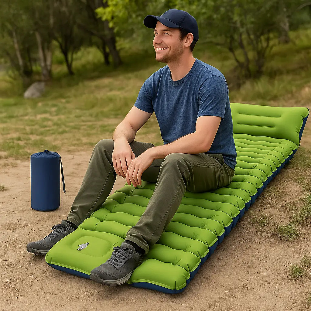 Super Thick 4-Inch Camping Bed with Built-In Pillow & Pump for Hiking