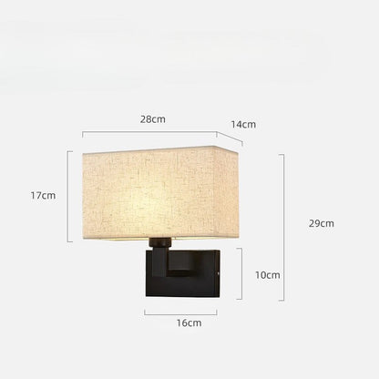 Modern Wall-Mounted Bedside Lamp with Fabric Shade