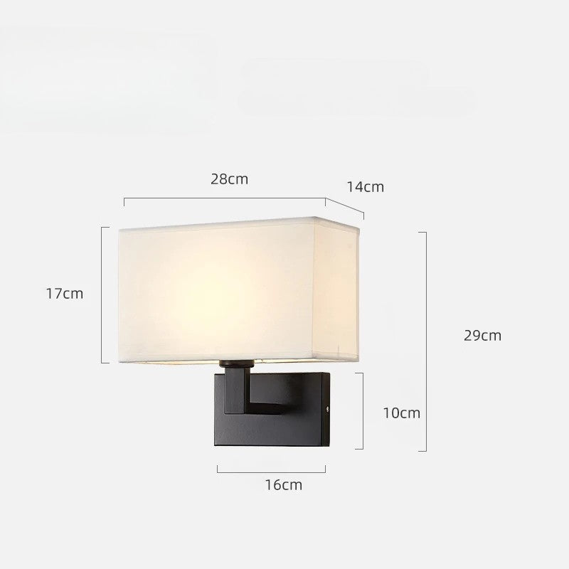 Modern Wall-Mounted Bedside Lamp with Fabric Shade
