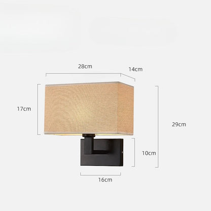 Modern Wall-Mounted Bedside Lamp with Fabric Shade