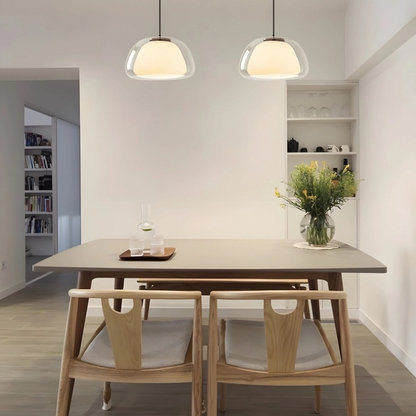 Modern Glass Pendant Light | Milk Glass Hanging Lamp