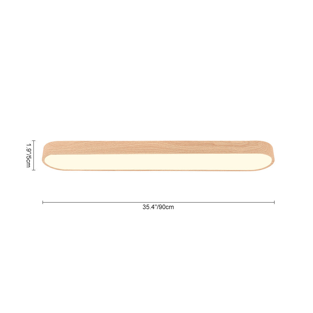 Nordic Light LED Ceiling Flush Mount | Oval Shape with Wood Accent