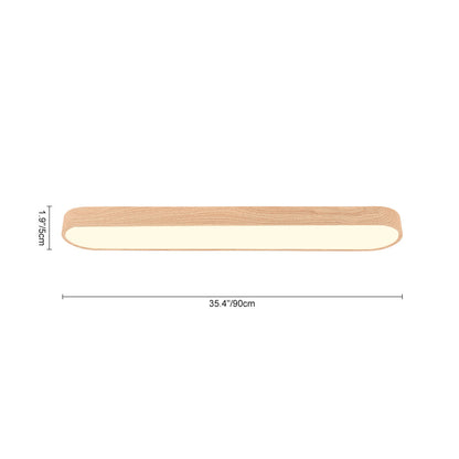 Nordic Light LED Ceiling Flush Mount | Oval Shape with Wood Accent
