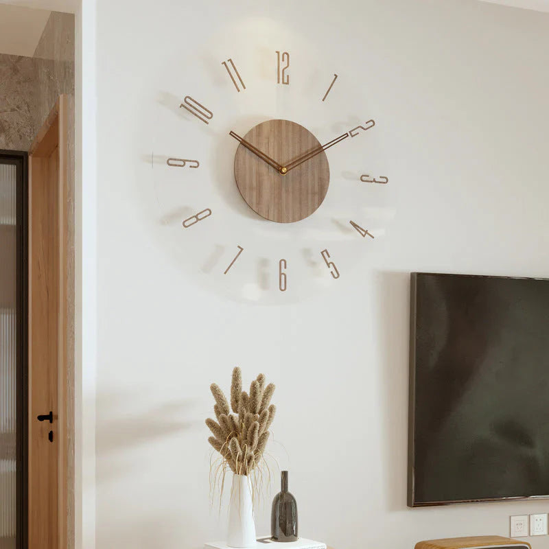 Luxyecs | Nordic Stylish Massive Wooden Wall Clock – Rustic, Modern & Timeless