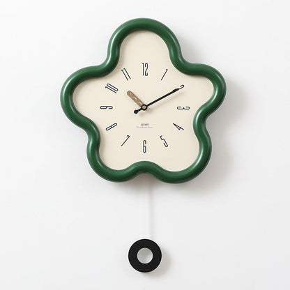 Flower Pendulum Clock | 3D Design Wall Clock for Bedroom Style