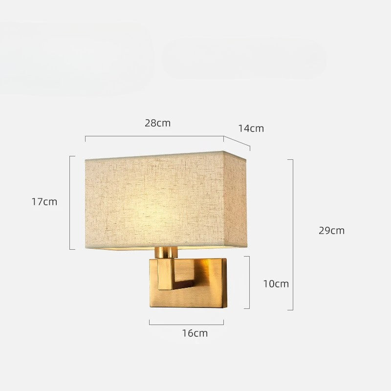 Modern Wall-Mounted Bedside Lamp with Fabric Shade