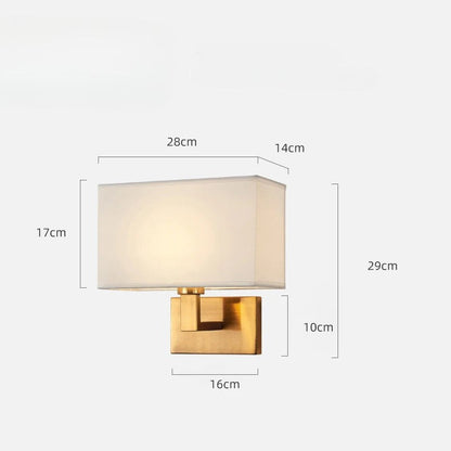 Modern Wall-Mounted Bedside Lamp with Fabric Shade