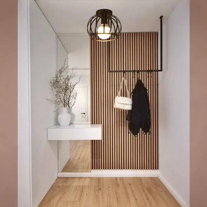 Industrial Cage Ceiling Light | Modern Hallway Fixture