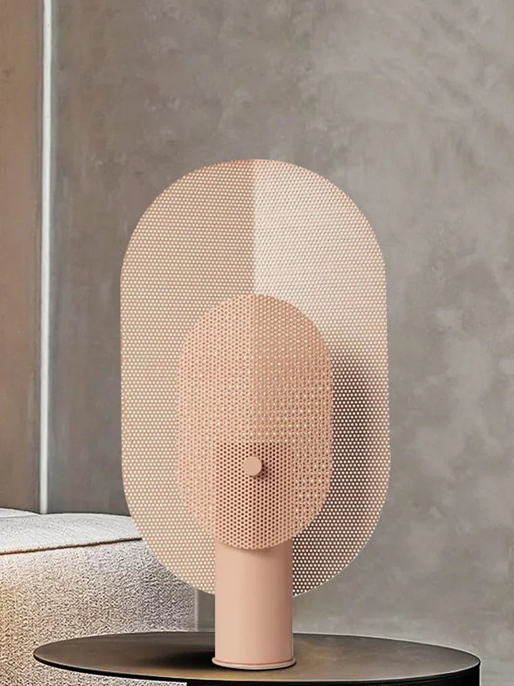 Nordic Designer Table Lamp in Grid Look – Modern LED Light for Living and Bedrooms