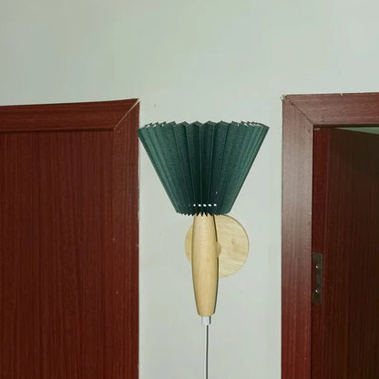 Petal Lamp | Nordic Style Wooden Wall Sconce with Pleated Design