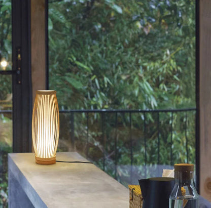 Japanese Zen Bamboo Bedside Lamp – Natural Harmony and Calm
