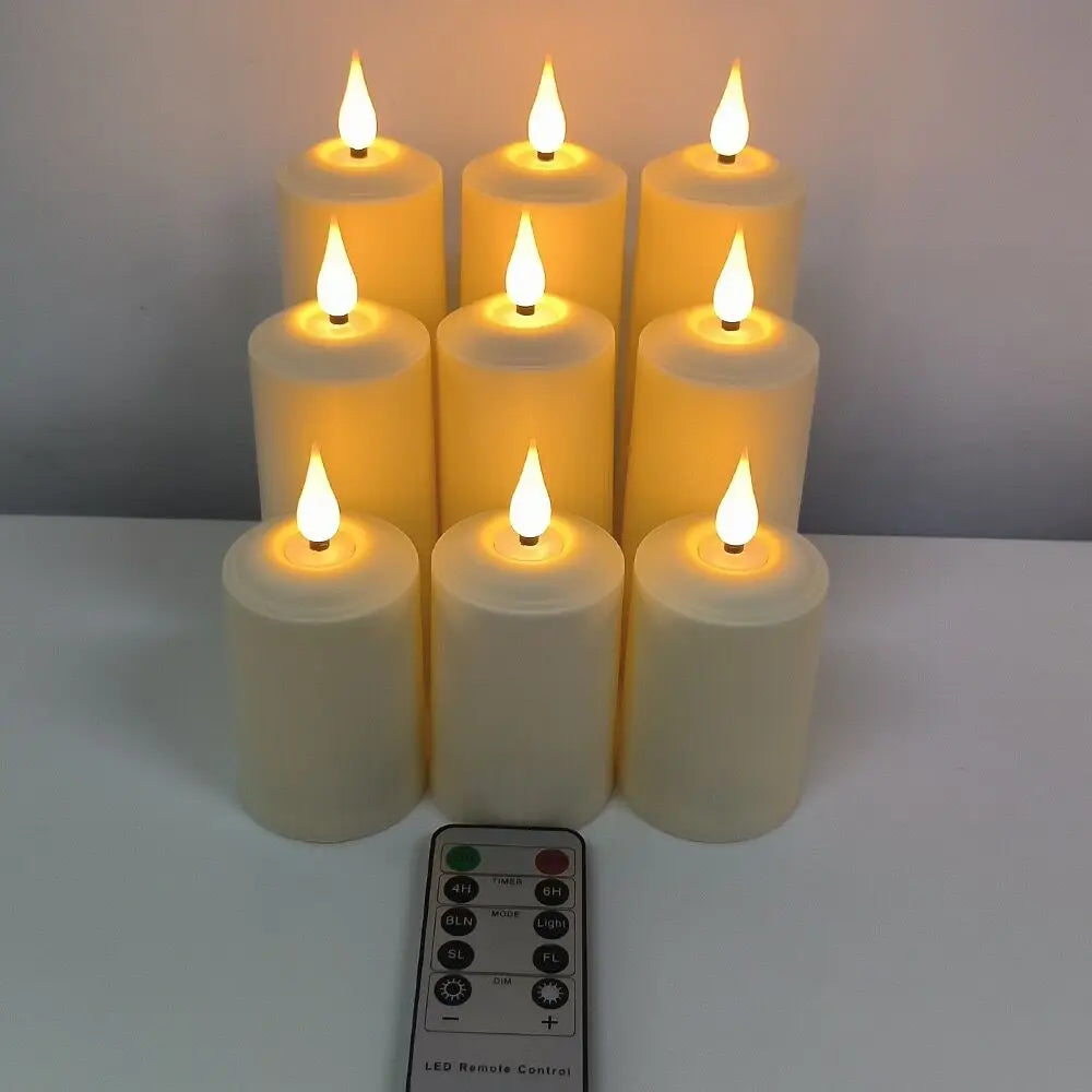 AmbianceRomane - Waterproof LED Pillar Candles with Remote Control