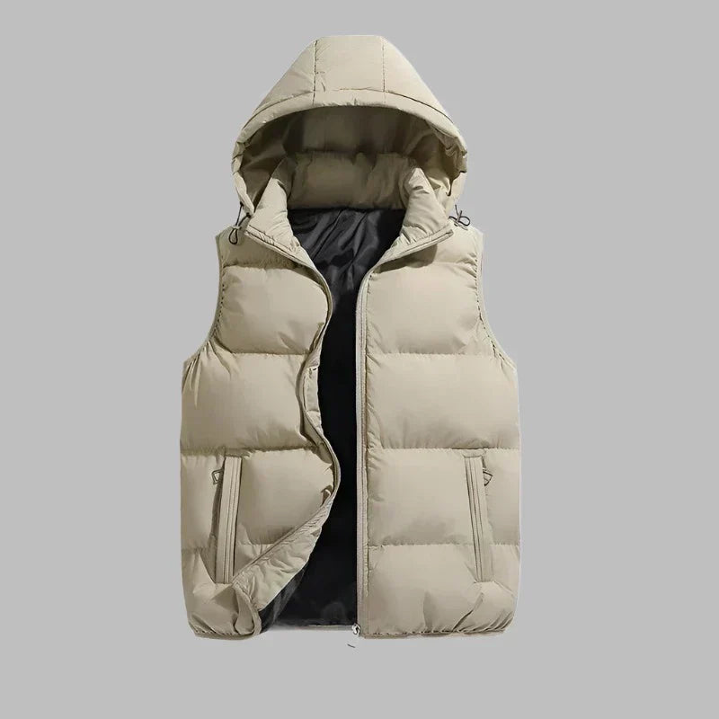 Men’s Sleeveless Jacket | Warm Hooded Puffer Vest