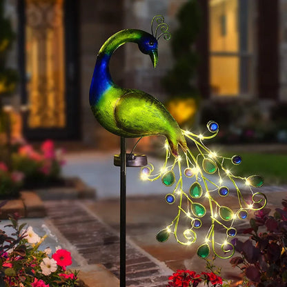 Peacock Solar Powered LED Lawn Light