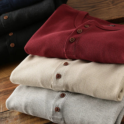 Men’s Long Sleeve Shirt | Casual Henley Top