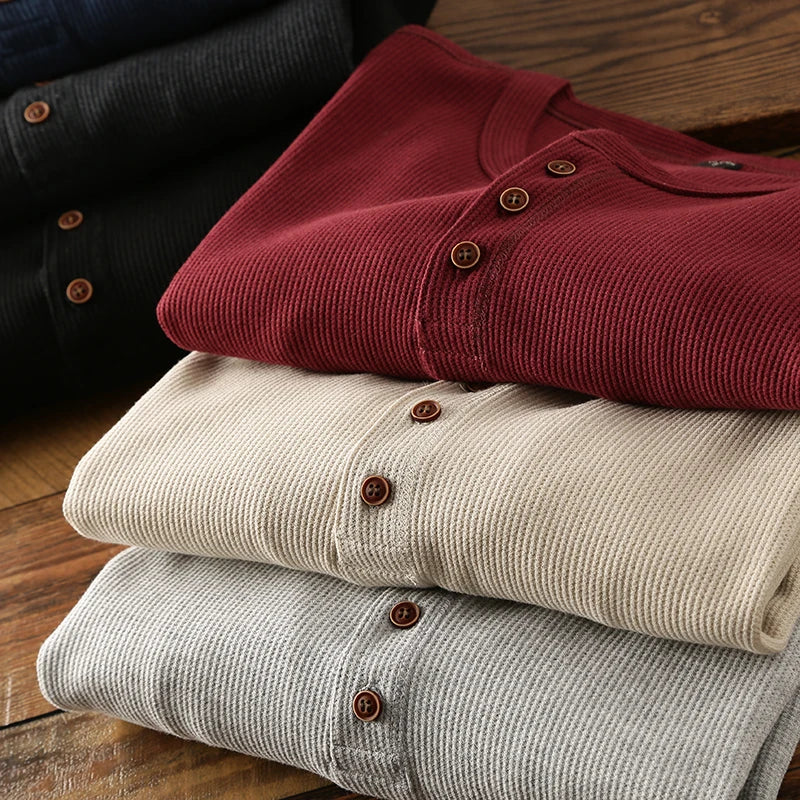 Men’s Long Sleeve Shirt | Casual Henley Top