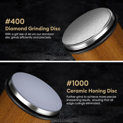 Professional Knife Sharpener | Diamond-Coated Grinding Roller for Precise Sharpening
