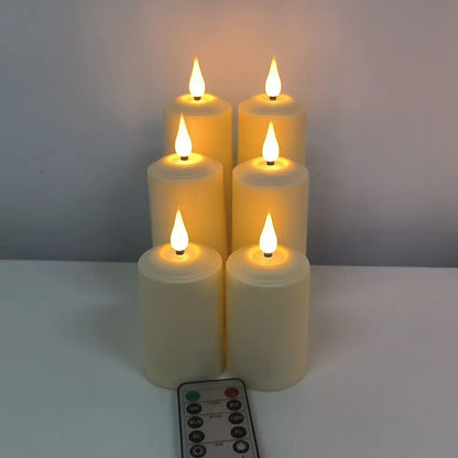 AmbianceRomane - Waterproof LED Pillar Candles with Remote Control