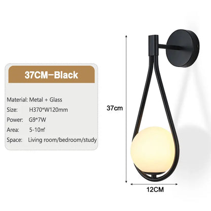 Frosted Glass Wall Lamp – Modern Indoor Lighting Fixture