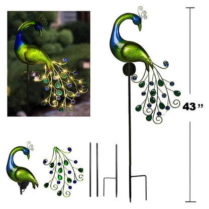 Peacock Solar Powered LED Lawn Light