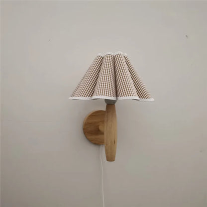 Petal Lamp | Nordic Style Wooden Wall Sconce with Pleated Design