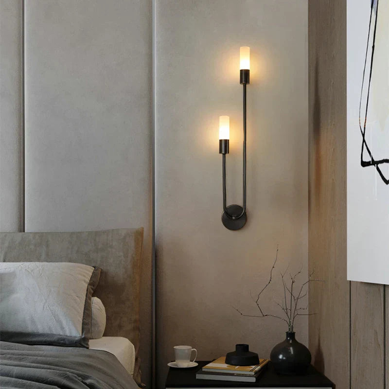 Modern Gold and Black Wall Sconces | G9 Indoor Candle Lighting for Minimalist Decor