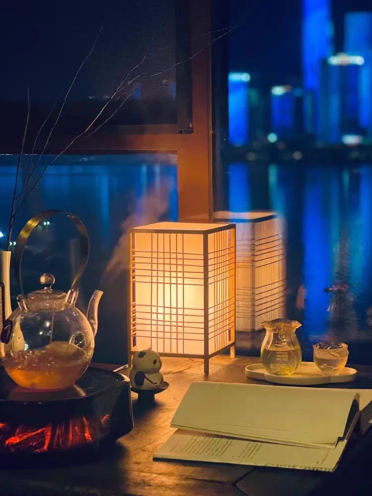 Japanese Zen Bamboo Bedside Lamp – Natural Harmony and Calm