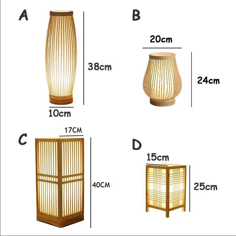 Japanese Zen Bamboo Bedside Lamp – Natural Harmony and Calm