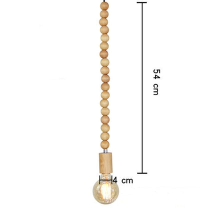 Boho Wooden Bead Pendant Light | Decorative Hanging Ceiling Lamp