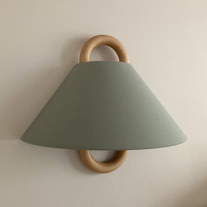 Modern Original Solid Wood Pleated Semi Circle Light Wall Sconce Lamp