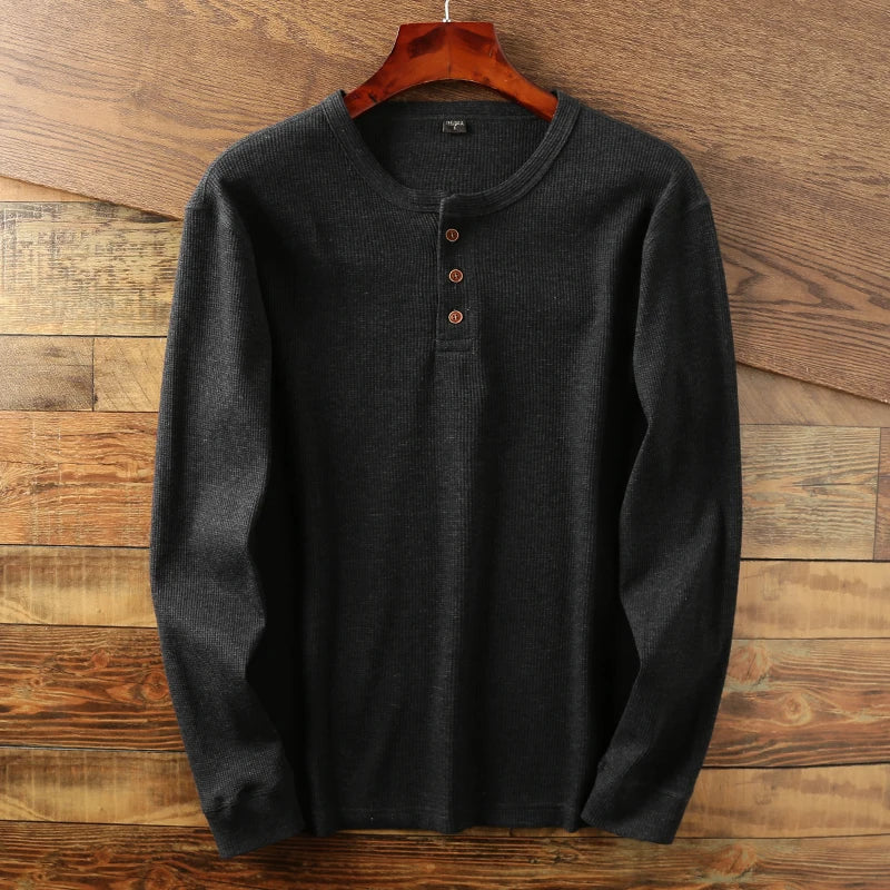 Men’s Long Sleeve Shirt | Casual Henley Top