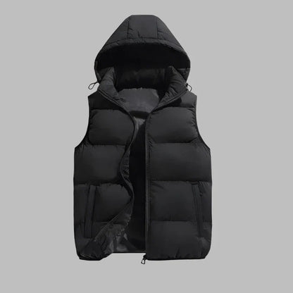 Men’s Sleeveless Jacket | Warm Hooded Puffer Vest