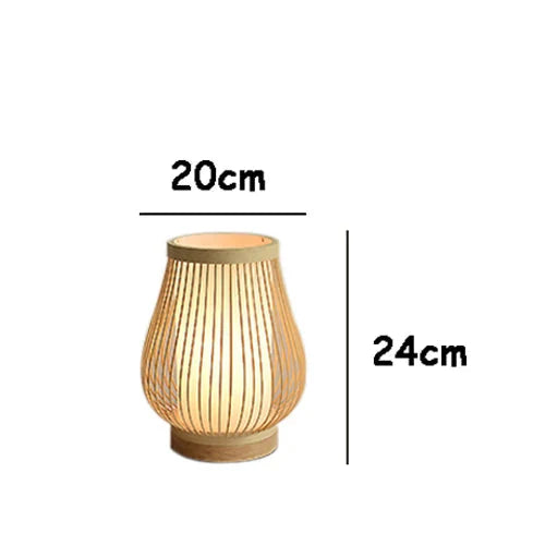 Japanese Zen Bamboo Bedside Lamp – Natural Harmony and Calm