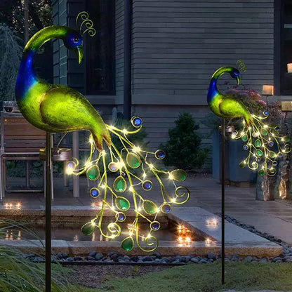 Peacock Solar Powered LED Lawn Light