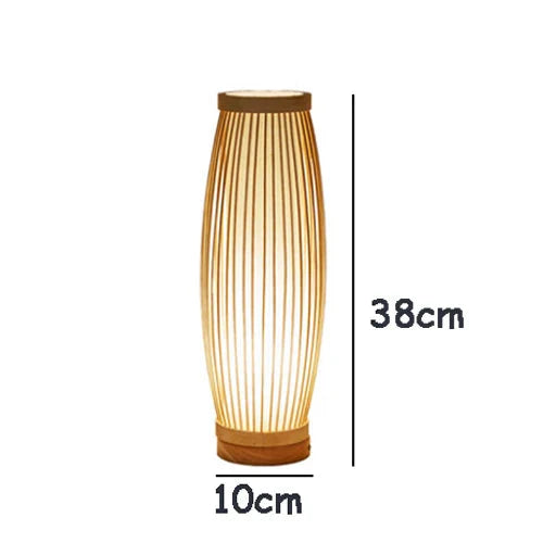 Japanese Zen Bamboo Bedside Lamp – Natural Harmony and Calm