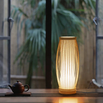 Japanese Zen Bamboo Bedside Lamp – Natural Harmony and Calm