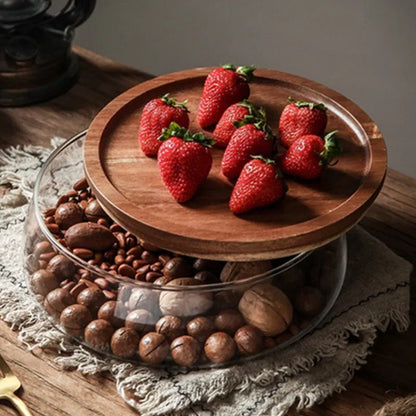 Glass Food Storage Containers | Stylish Kitchen Organizer with Wooden Lid