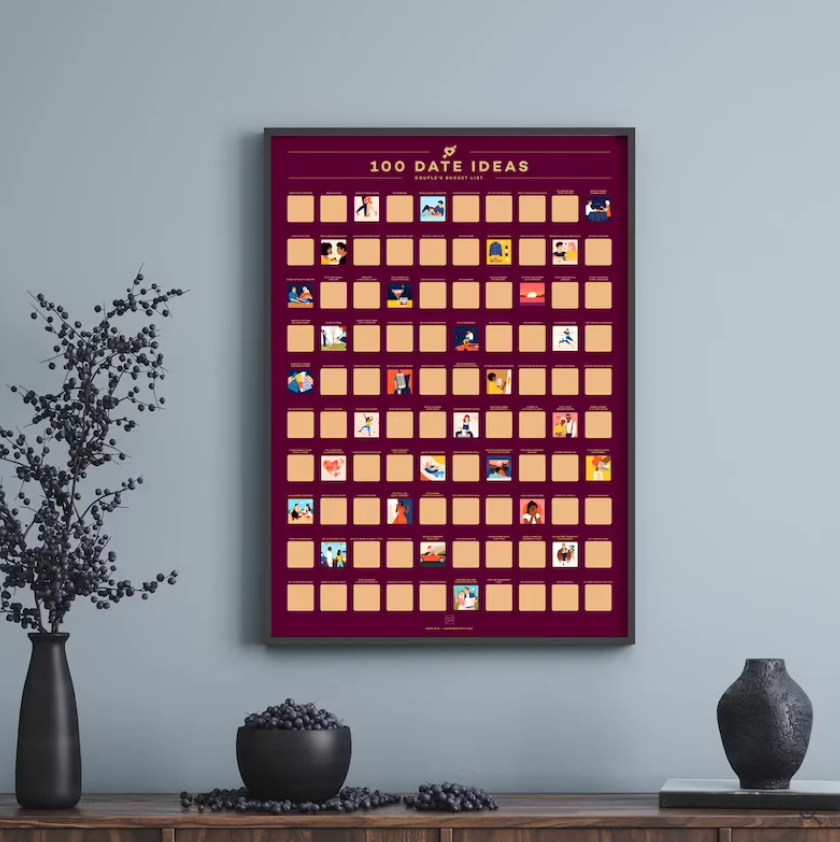 100 Date Ideas Poster – Fun and Creative Date Ideas to Try