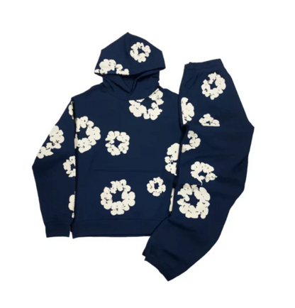 Unisex Floral Hoodie Tracksuit Set | Bold Red with Iconic Flower Prints