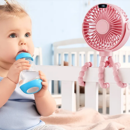 Luxyecs | Baby Stroller Mini Fan – Safe, Portable & Cute Octopus Design