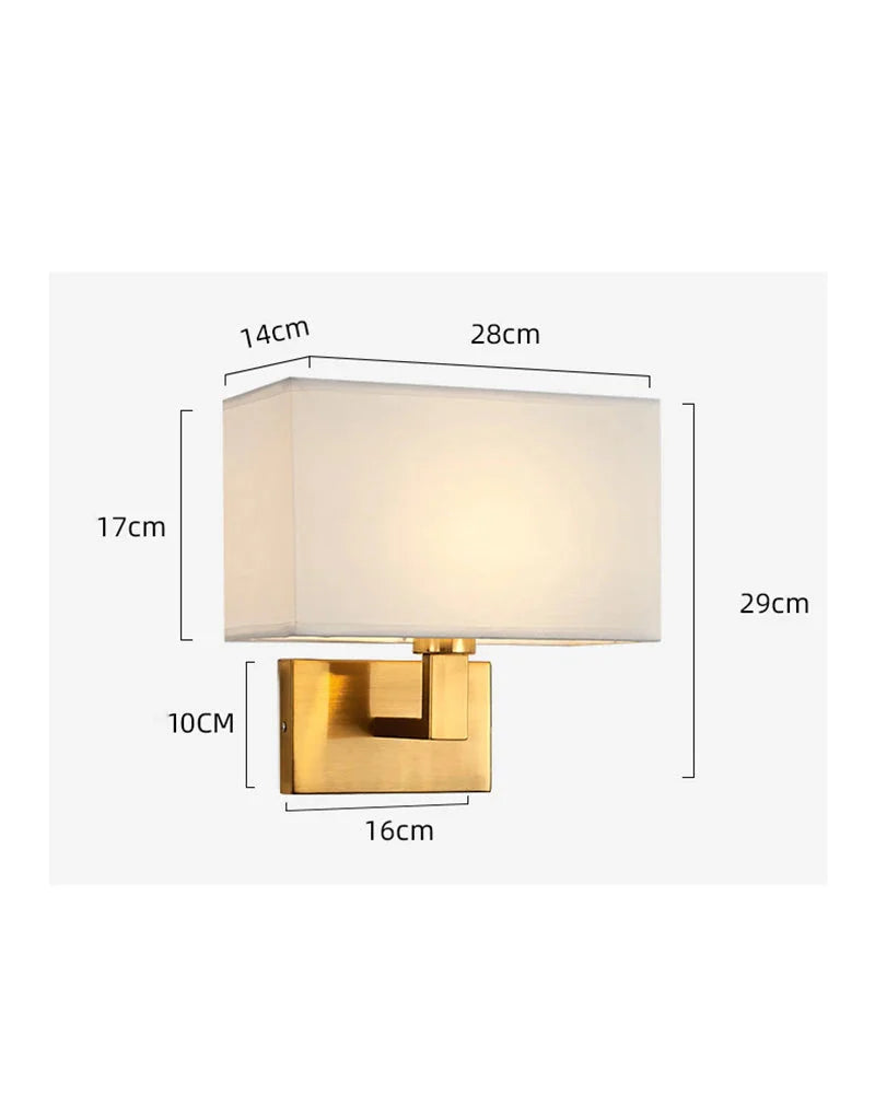Modern Wall-Mounted Bedside Lamp with Fabric Shade