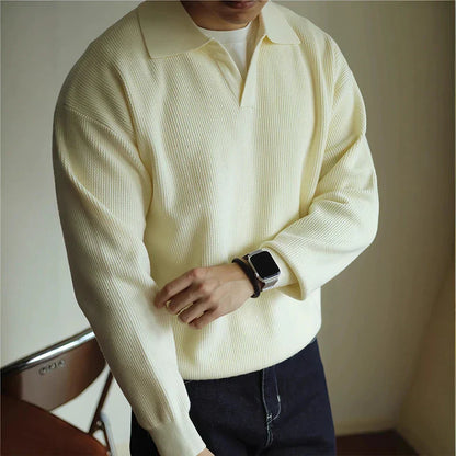Men’s Long Sleeve Top | Casual Polo Style Shirt