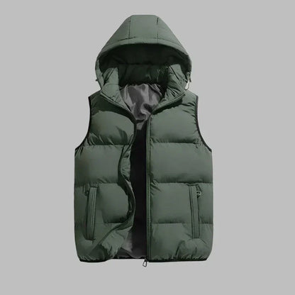 Men’s Sleeveless Jacket | Warm Hooded Puffer Vest