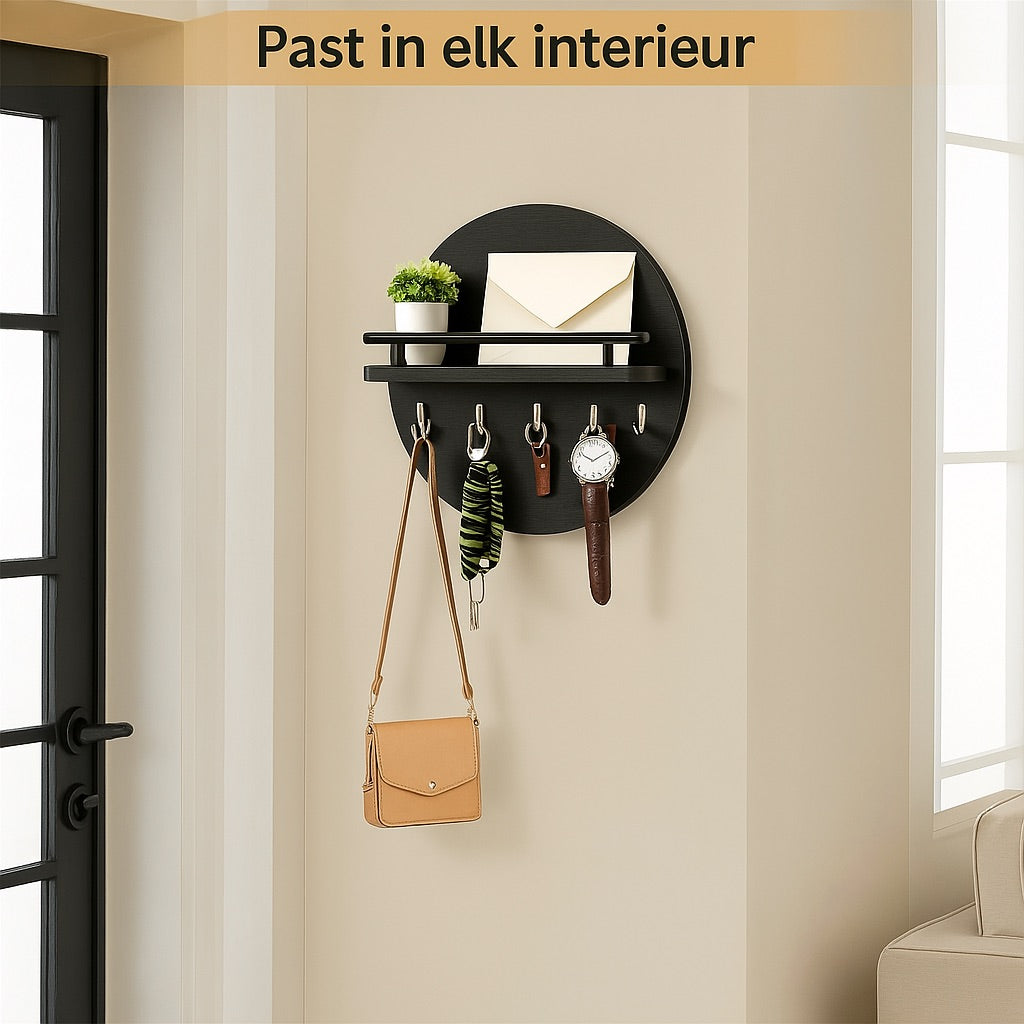Luxyecs | Round stylish key holder made of eco-friendly wood